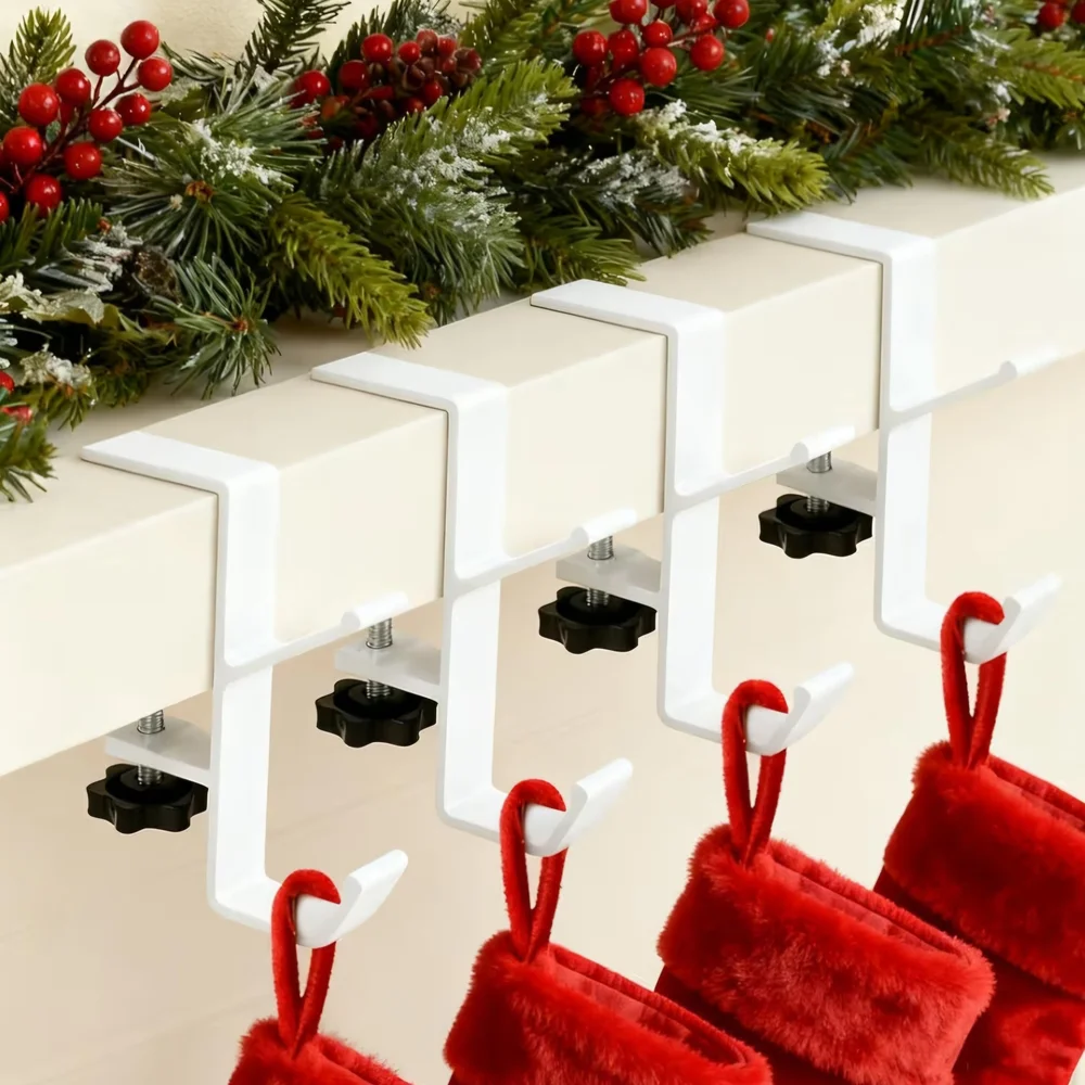 2 In 1 Mantel Adjustable Hooks - 4 Pack